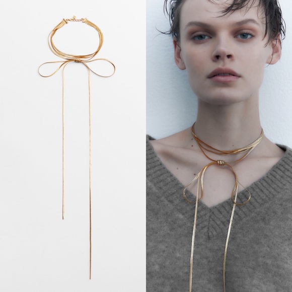 Zara Jewelry - ZARA METAL BOW NECKLACE CHOKER